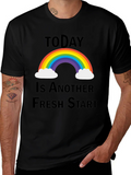 Fresh Start Rainbow Graphic Tee - Positive Vibes T-Shirt product image 1