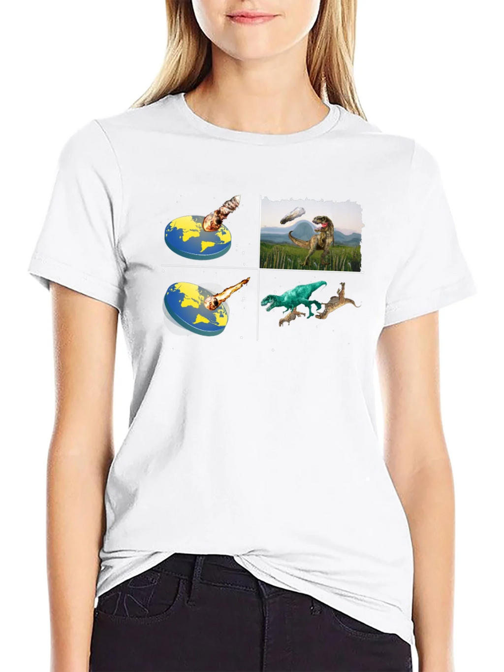 Dinosaur Extinction T-Shirt - Flat Earth Theory product image 6