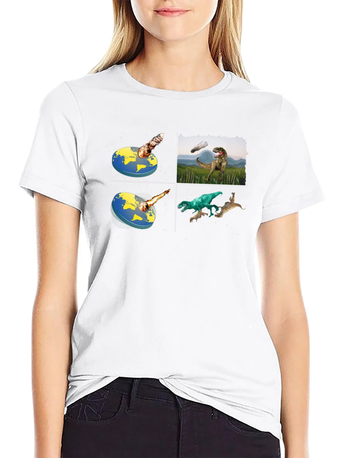 Dinosaur Extinction T-Shirt - Flat Earth Theory product image 6