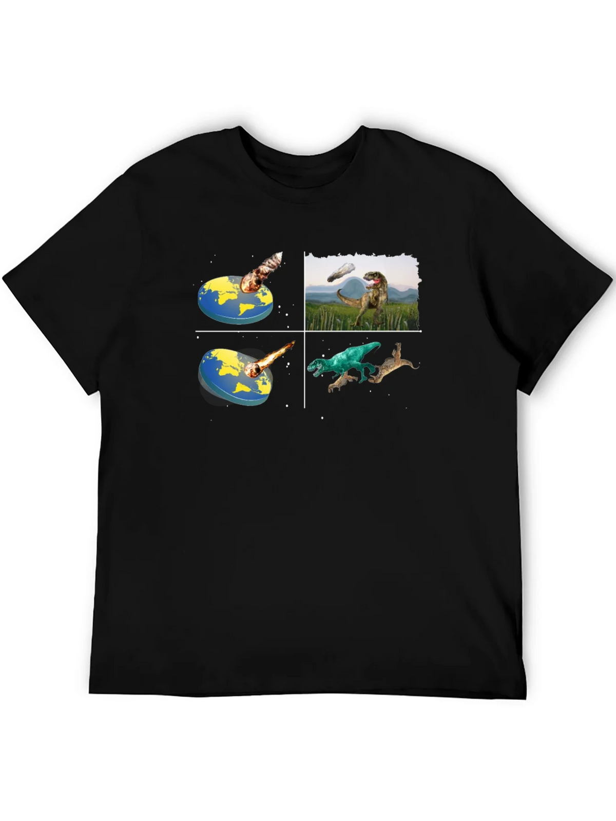 Dinosaur Extinction T-Shirt - Flat Earth Theory product image 4