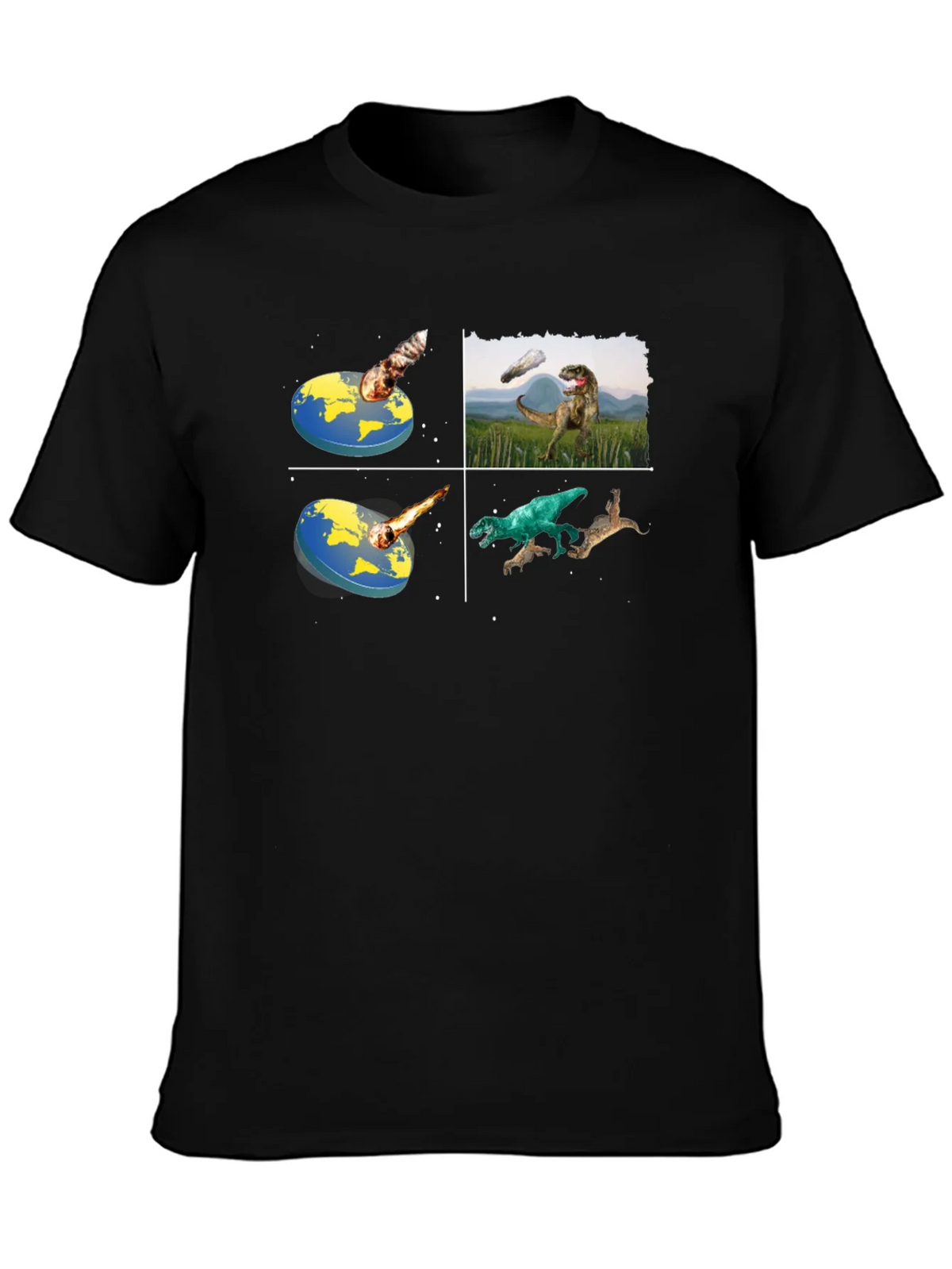 Dinosaur Extinction T-Shirt - Flat Earth Theory product image 3