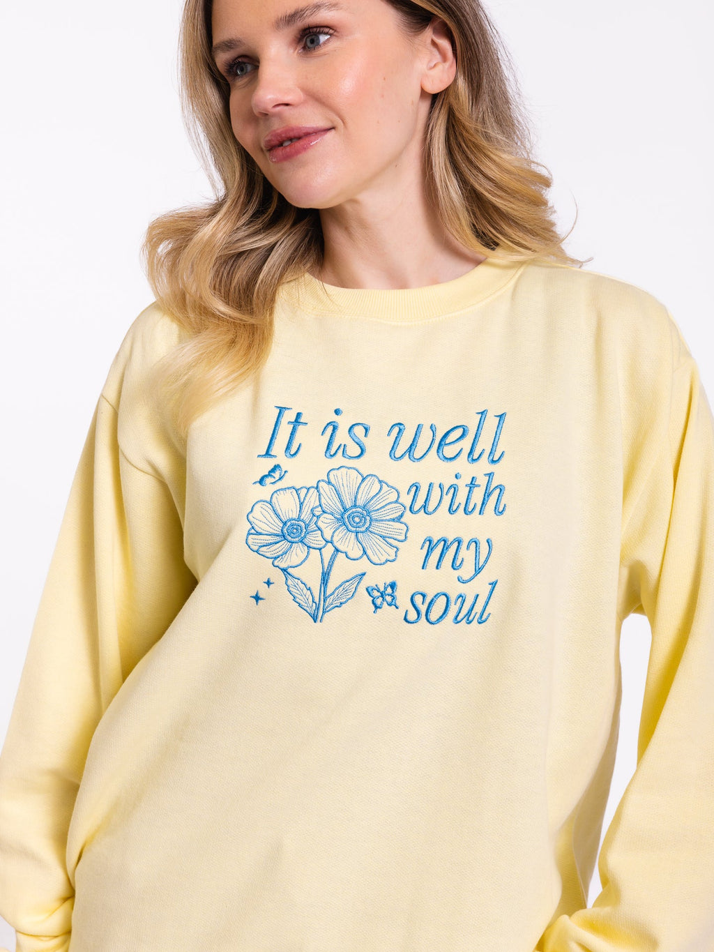 Embroidered It Is Well With My Soul Sweatshirt