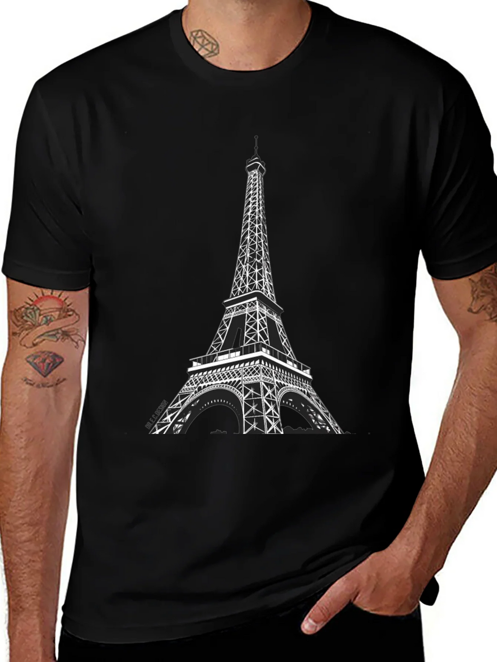 Eiffel Tower Graphic Tee - Black product image 1