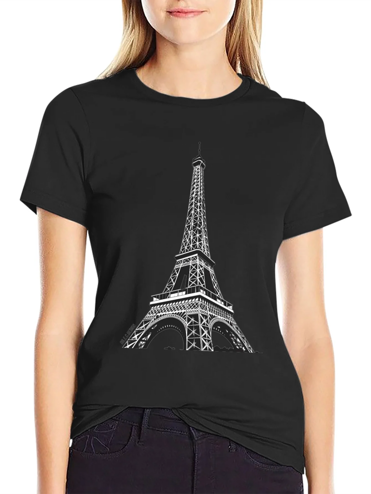 Eiffel Tower Graphic Tee - Black product image 2