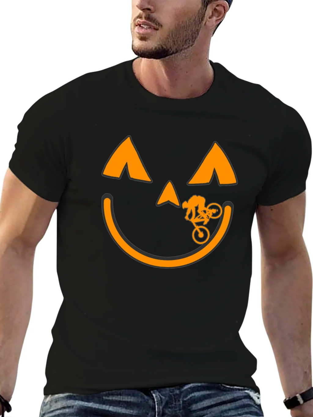 Halloween Pumpkin Biker T-Shirt product image 4