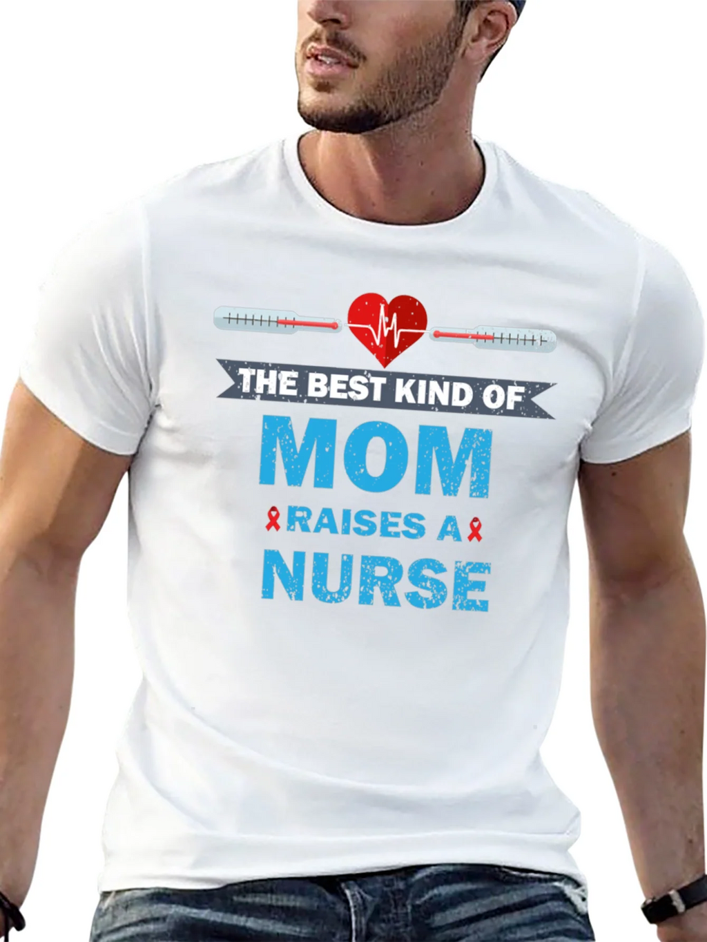 Mom Raises a Nurse T-Shirt - Black Cotton Tee product image 2