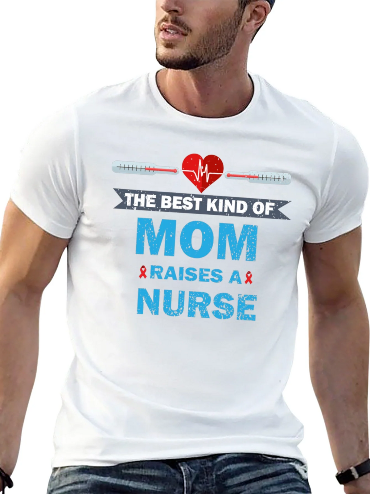 Mom Raises a Nurse T-Shirt - Black Cotton Tee product image 2