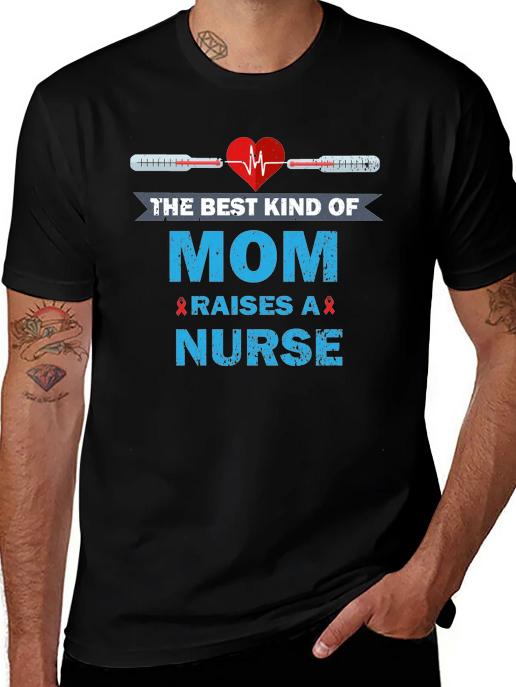 Mom Raises a Nurse T-Shirt - Black Cotton Tee product image 1