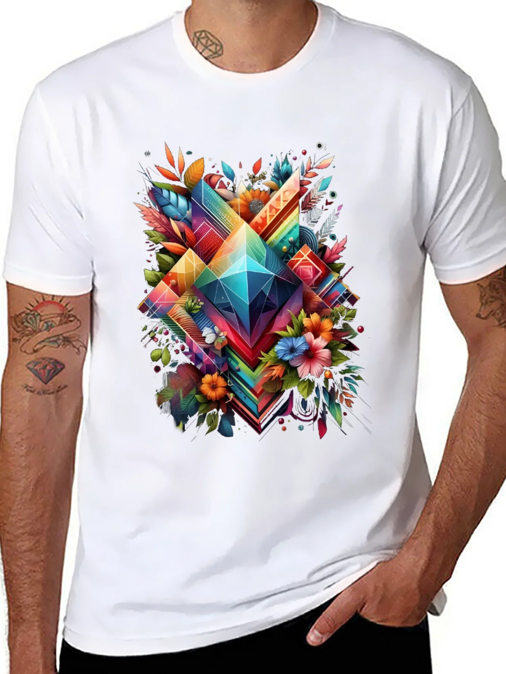 Geometric Floral Graphic T-Shirt product image 7