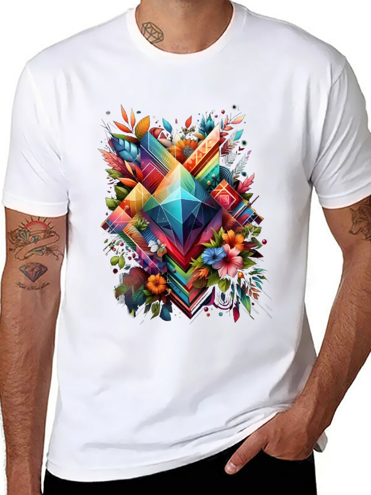 Geometric Floral Graphic T-Shirt product image 7