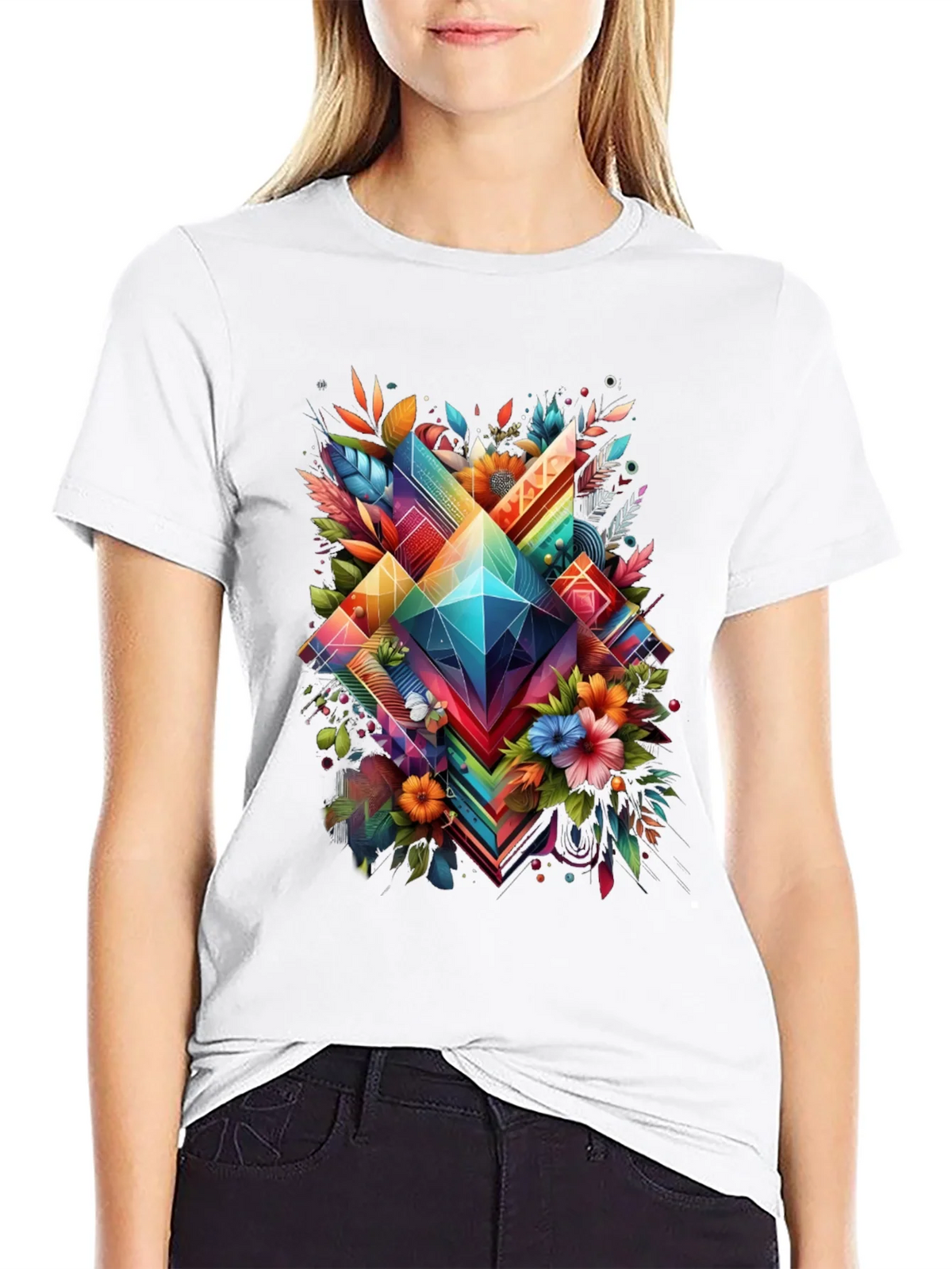 Geometric Floral Graphic T-Shirt product image 8