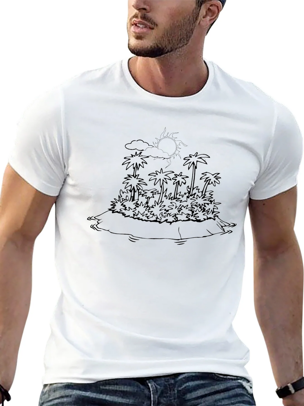 Tropical Island Outline Graphic Tee product image 8