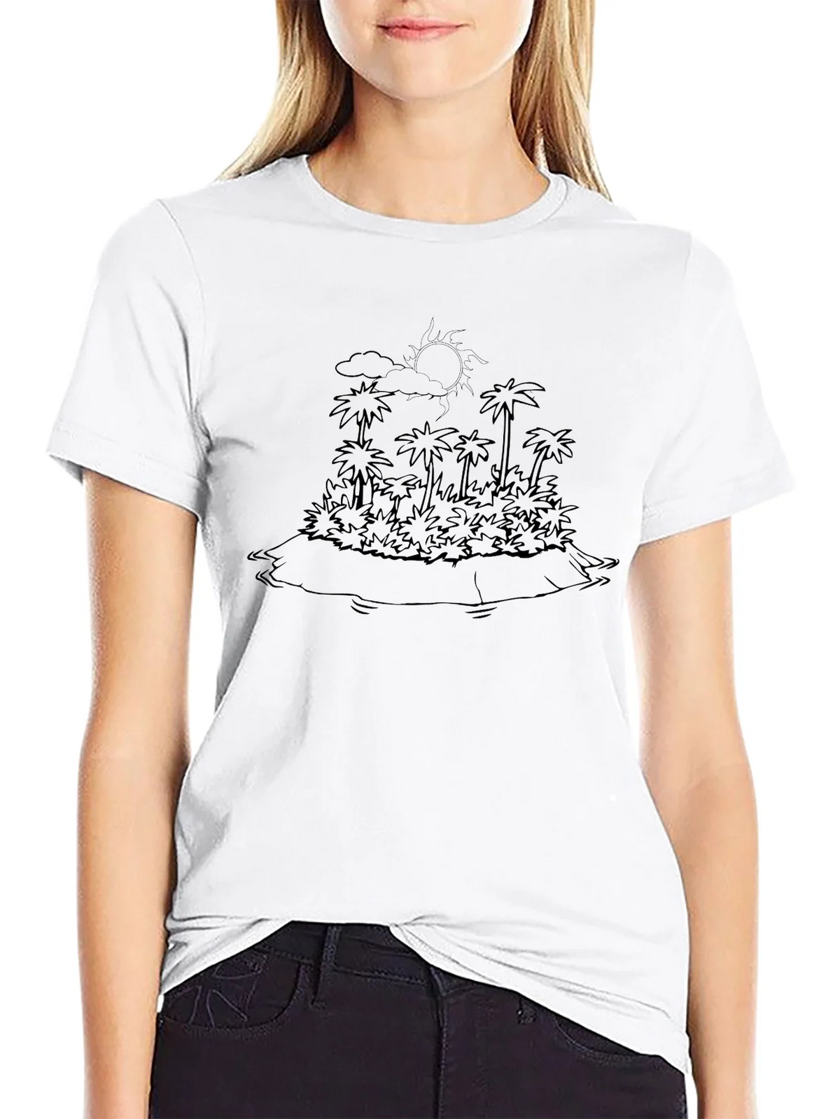 Tropical Island Outline Graphic Tee product image 5