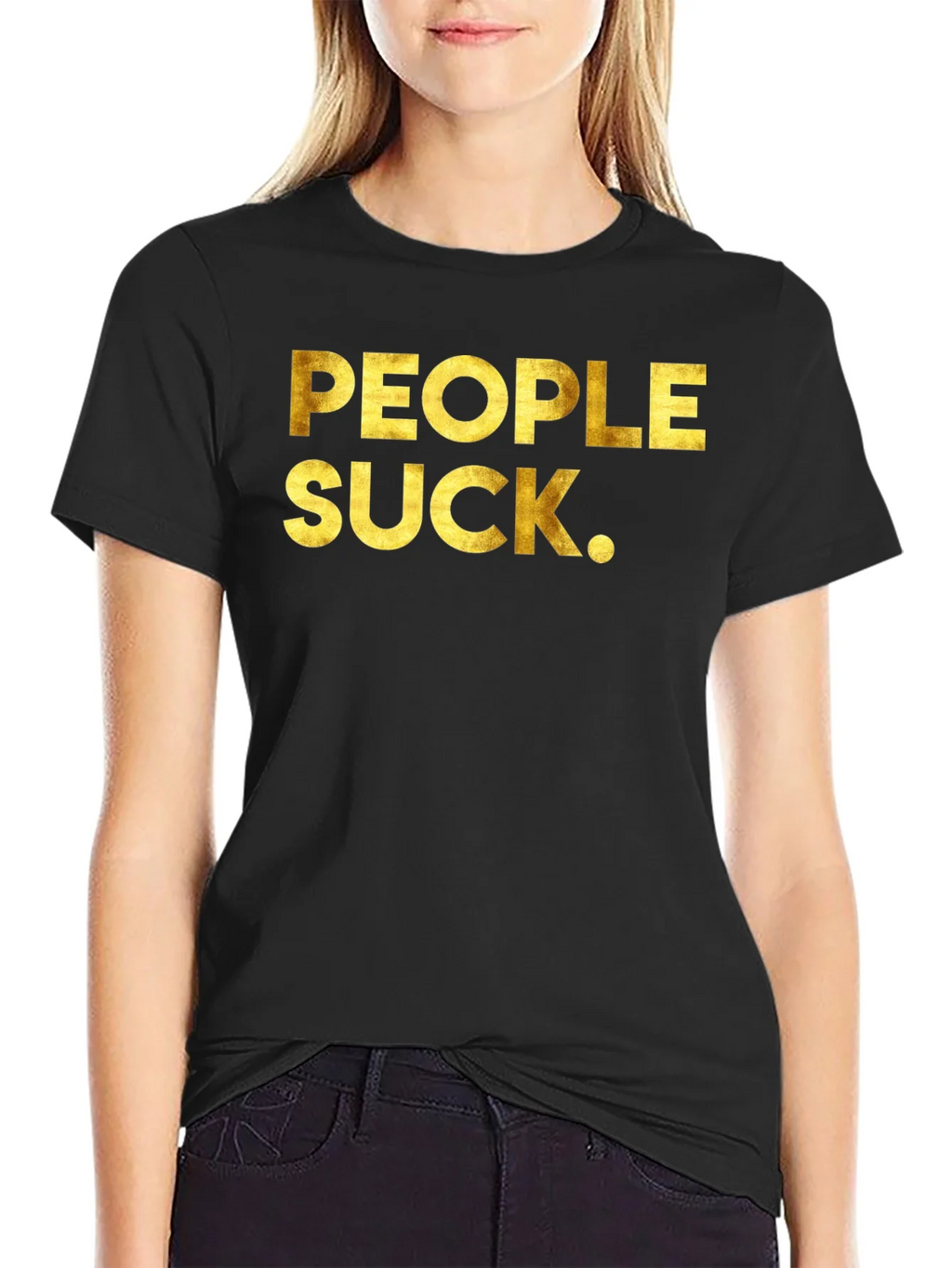 People Suck Graphic Tee - Black Crew Neck T-Shirt product image 2