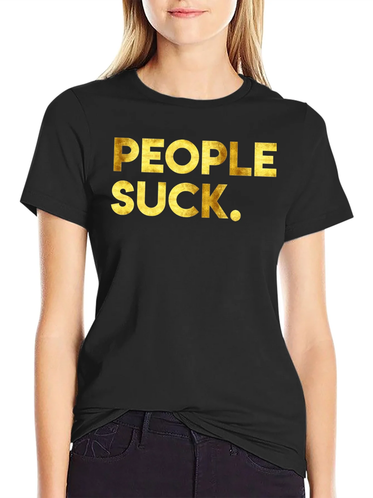 People Suck Graphic Tee - Black Crew Neck T-Shirt product image 2