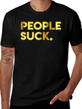 People Suck Graphic Tee - Black Crew Neck T-Shirt product image 1