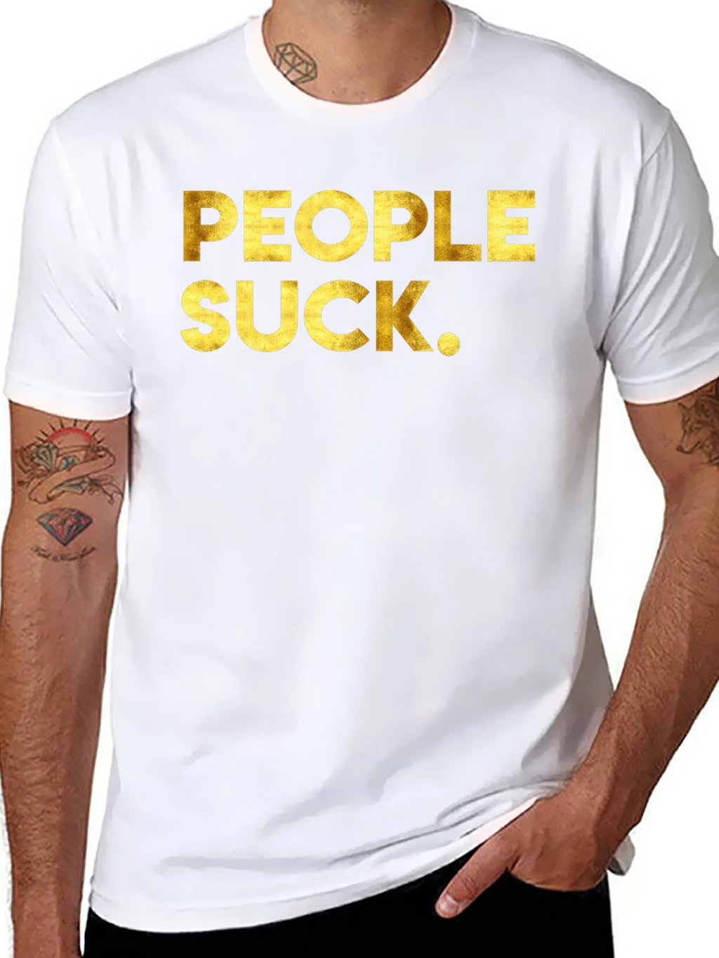 People Suck Graphic Tee - Black Crew Neck T-Shirt product image 7