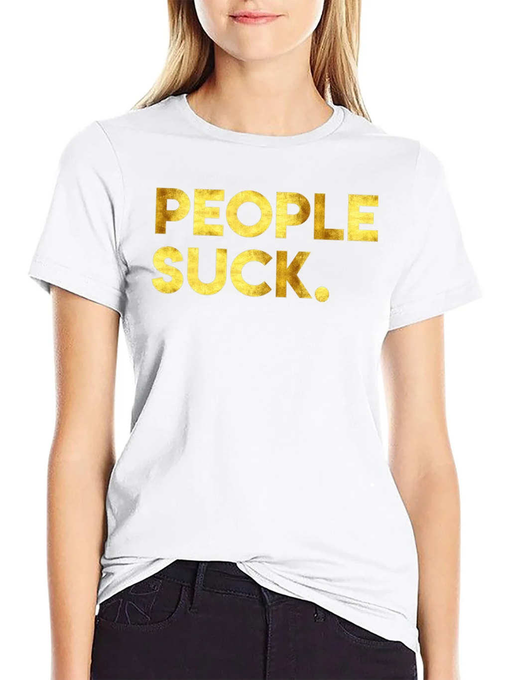 People Suck Graphic Tee - Black Crew Neck T-Shirt product image 8