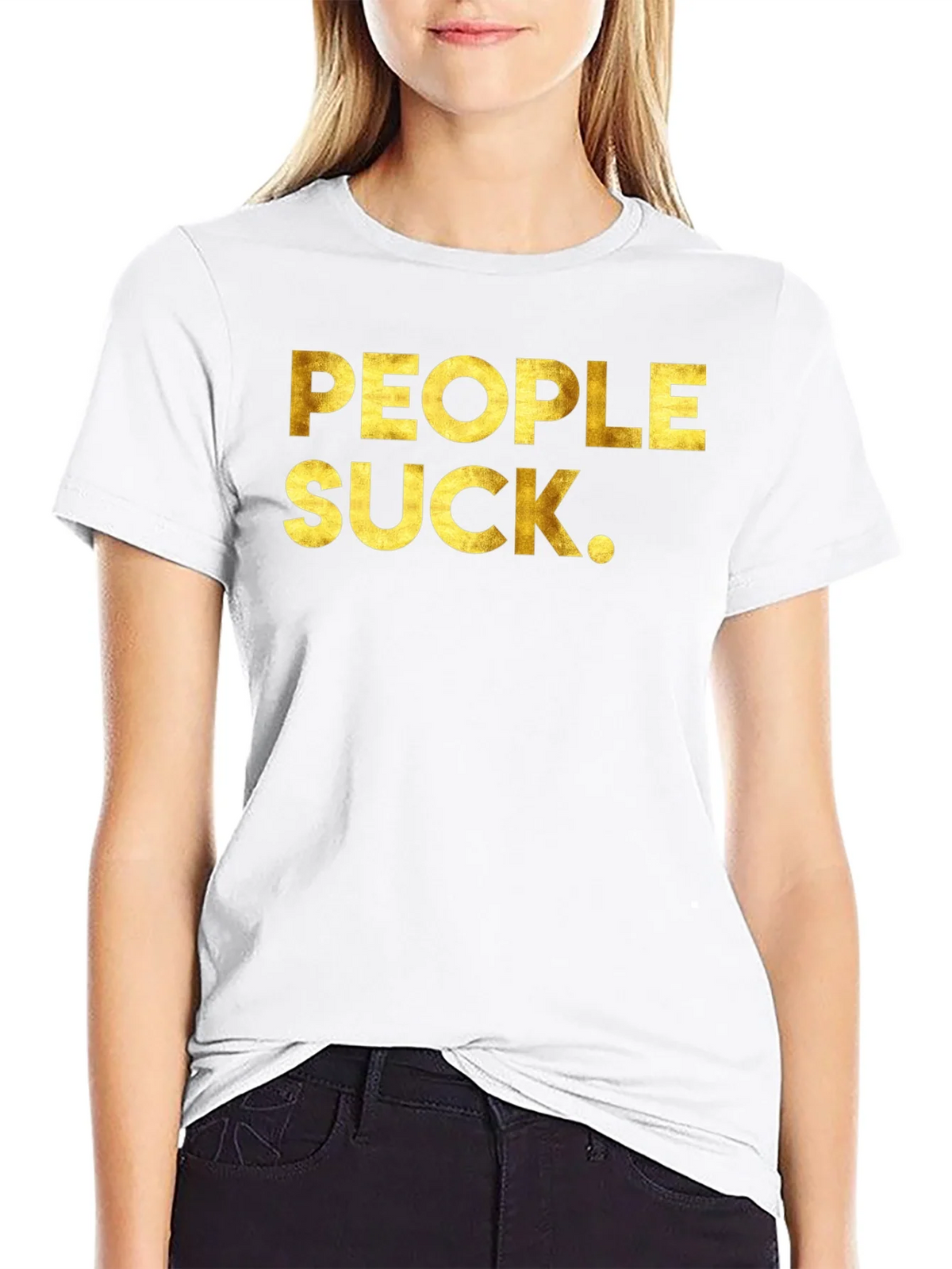 People Suck Graphic Tee - Black Crew Neck T-Shirt product image 8