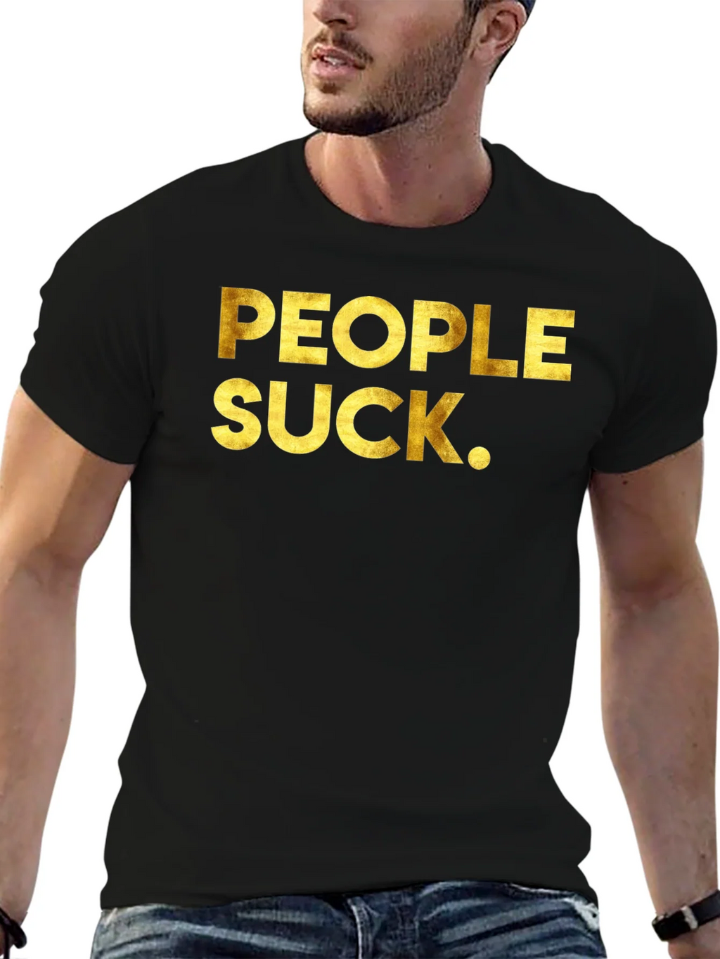 People Suck Graphic Tee - Black Crew Neck T-Shirt product image 6