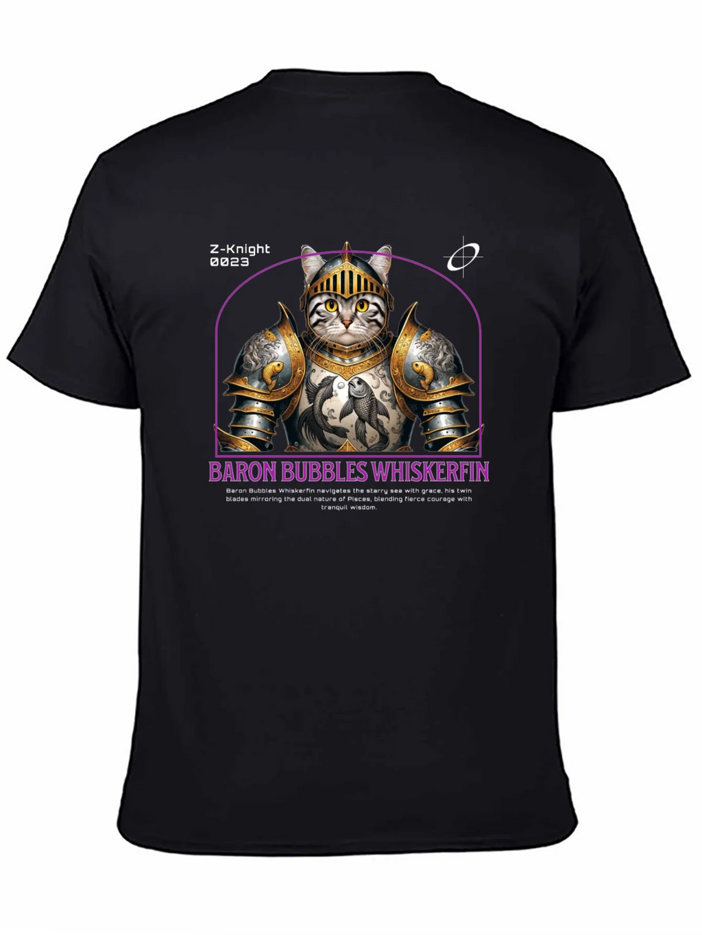 Knight Cat T-Shirt - Baron Bubbles Whiskerfin product image 2