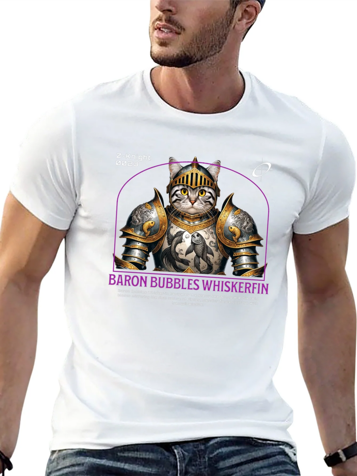 Knight Cat T-Shirt - Baron Bubbles Whiskerfin product image 6