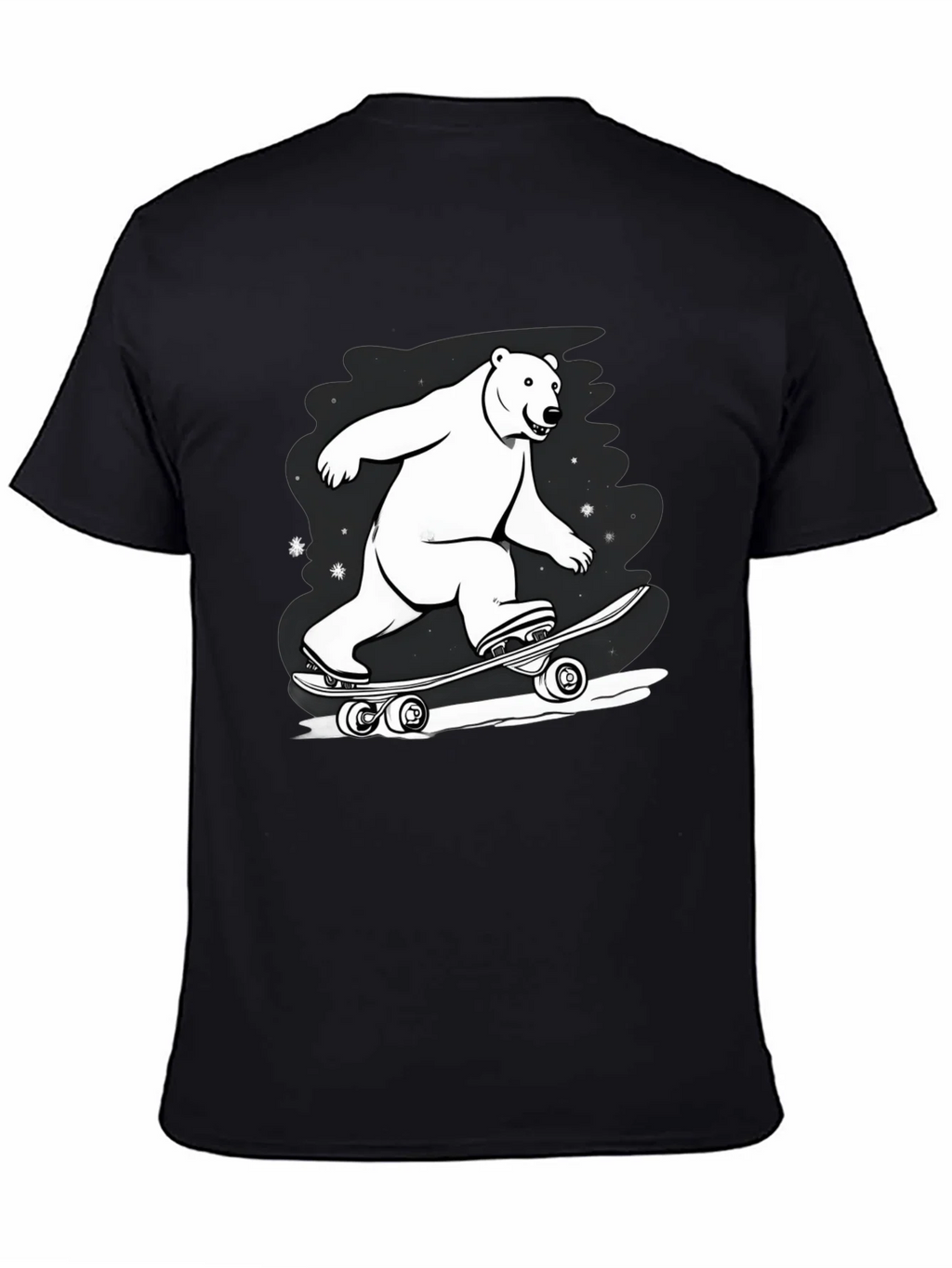 Cool Polar Bear Skateboard Graphic Tee product image 4