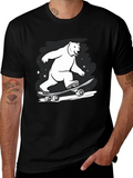 Cool Polar Bear Skateboard Graphic Tee product image 1