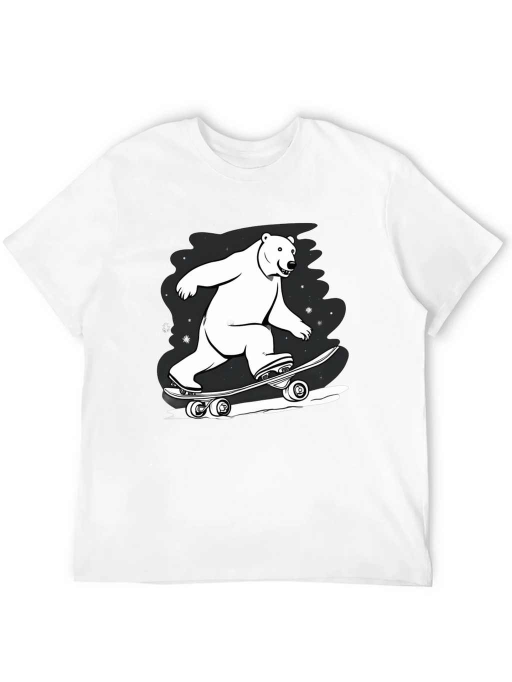 Cool Polar Bear Skateboard Graphic Tee product image 11