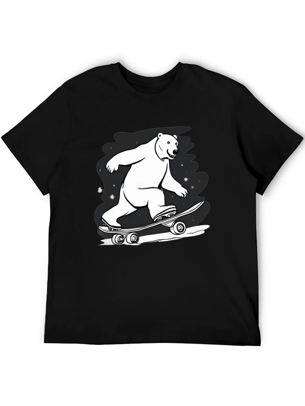 Cool Polar Bear Skateboard Graphic Tee product image 5