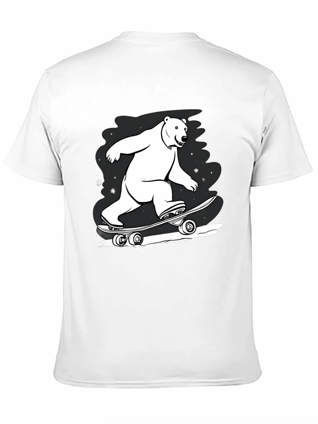Cool Polar Bear Skateboard Graphic Tee product image 10