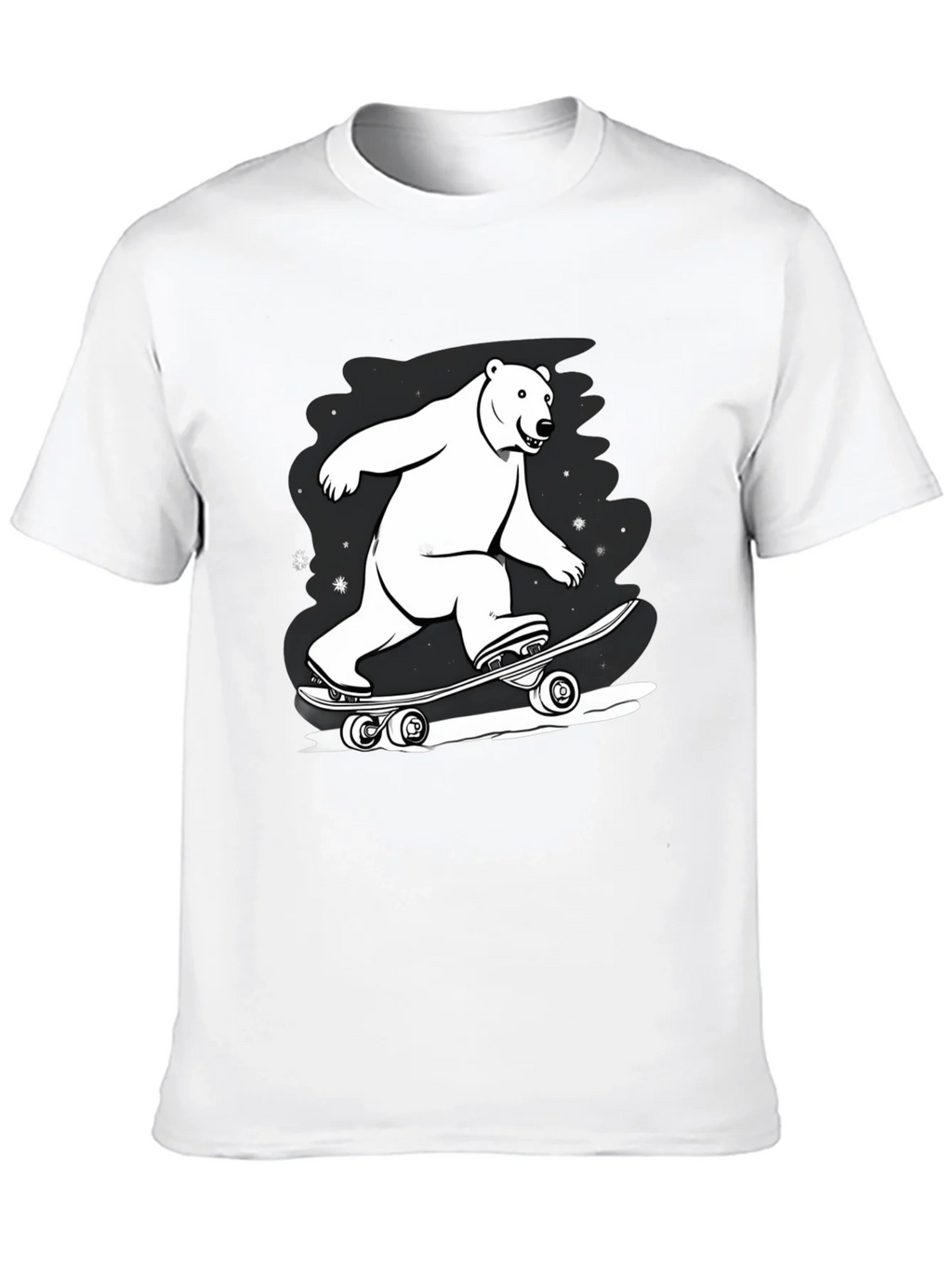 Cool Polar Bear Skateboard Graphic Tee product image 9
