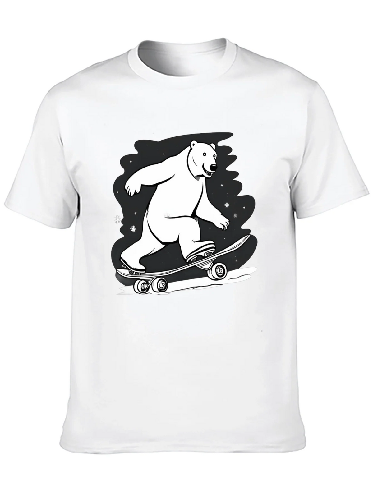 Cool Polar Bear Skateboard Graphic Tee product image 9