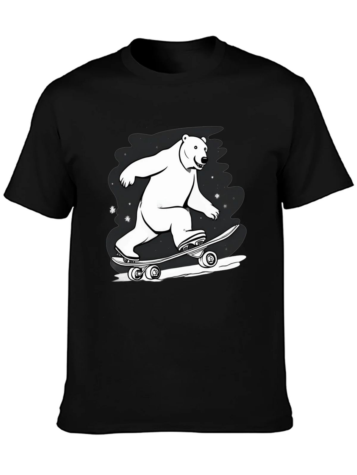 Cool Polar Bear Skateboard Graphic Tee product image 3