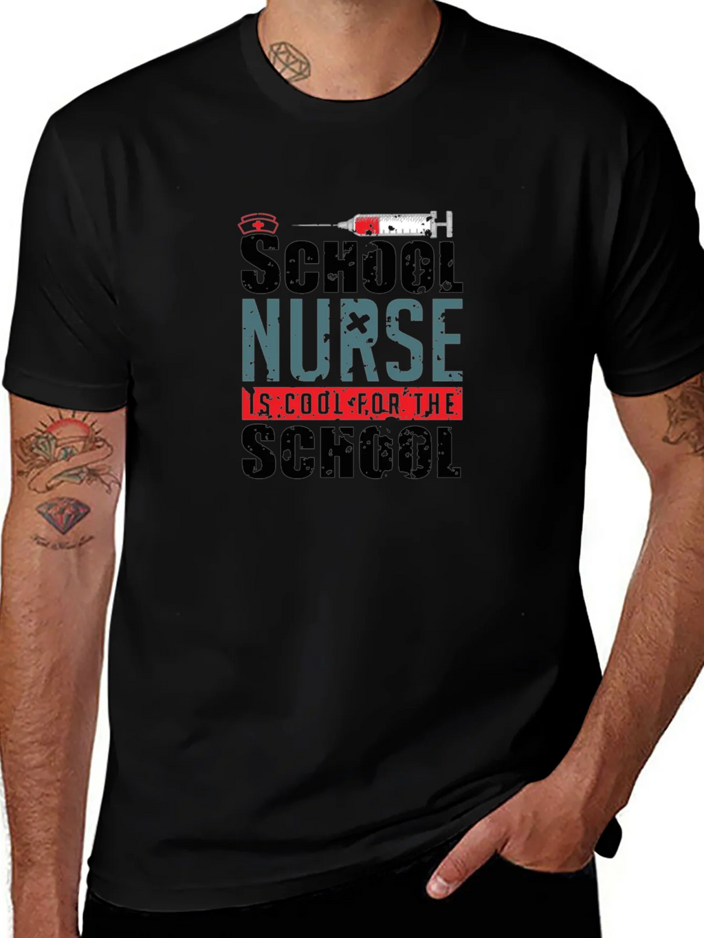 School Nurse Cool Black T-Shirt product image 1