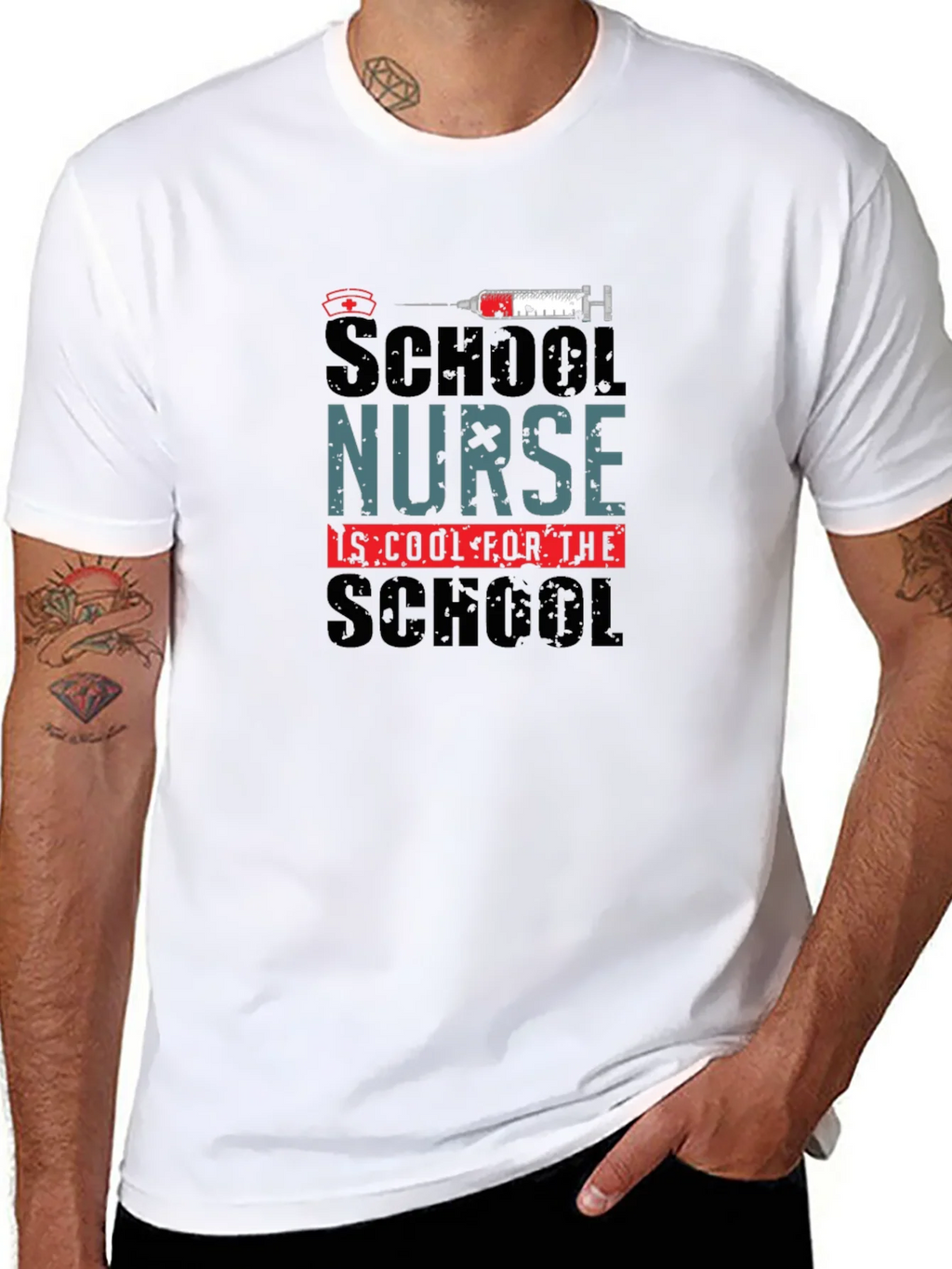 School Nurse Cool Black T-Shirt product image 7