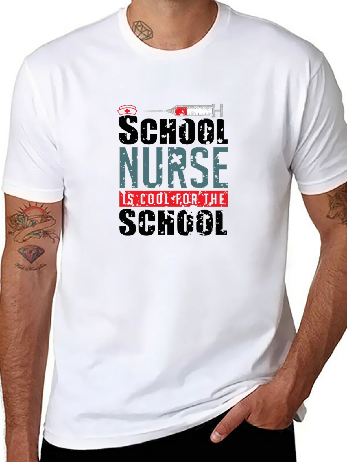 School Nurse Cool Black T-Shirt product image 7