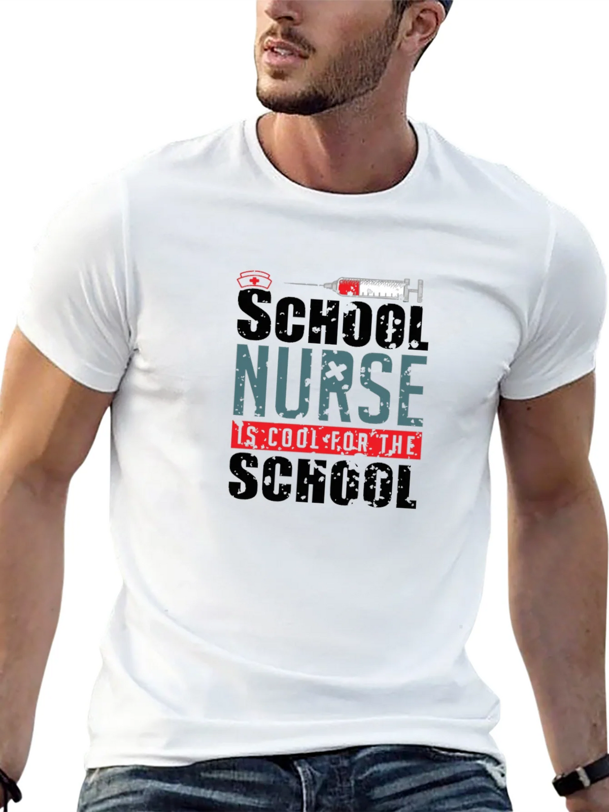 School Nurse Cool Black T-Shirt product image 12