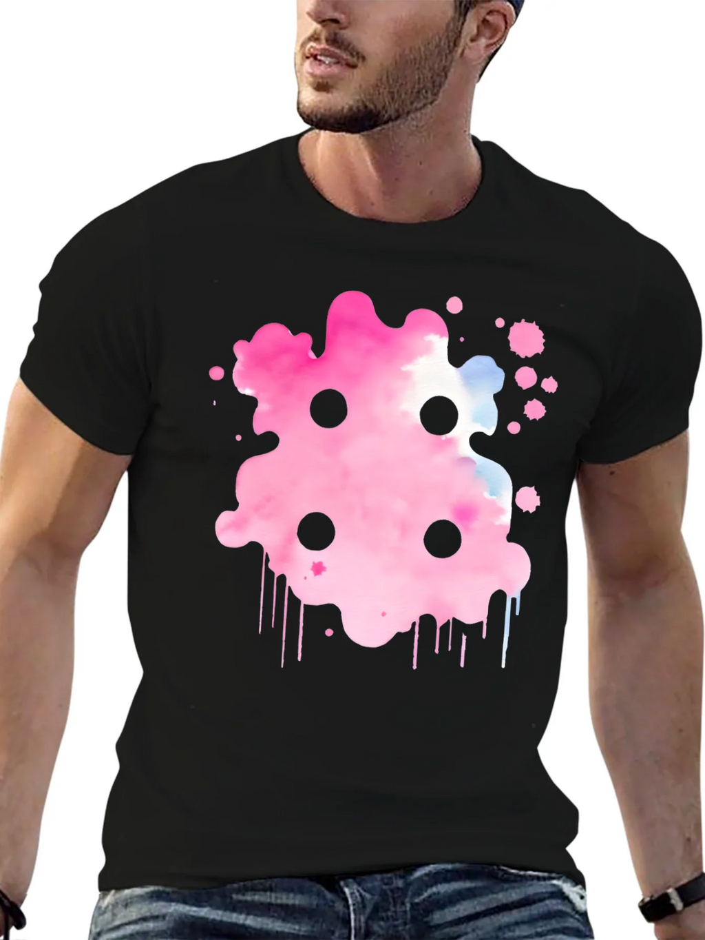 Abstract Pink Ink Splatter T-Shirt product image 6