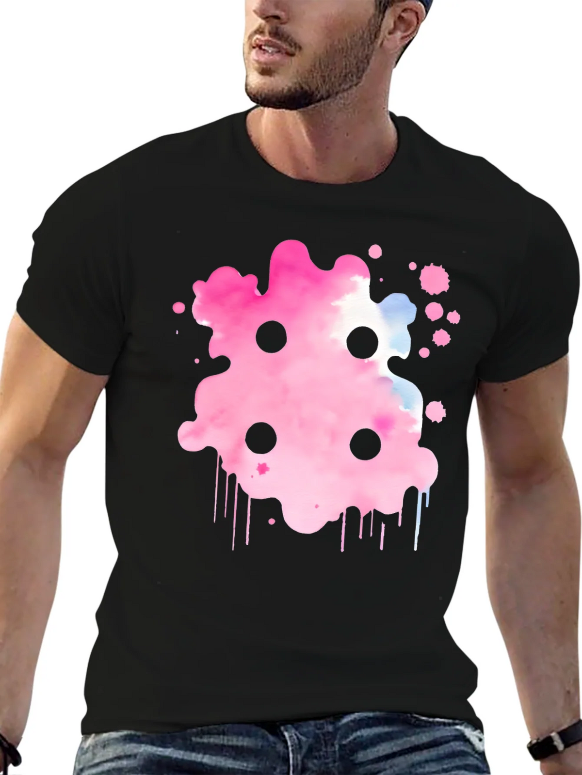 Abstract Pink Ink Splatter T-Shirt product image 6
