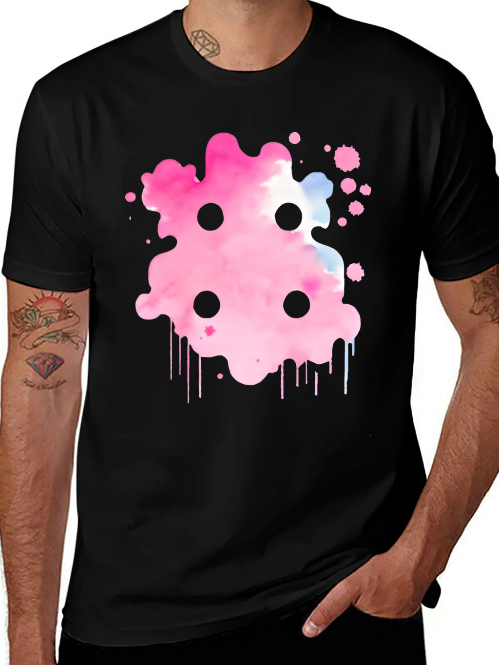 Abstract Pink Ink Splatter T-Shirt product image 1