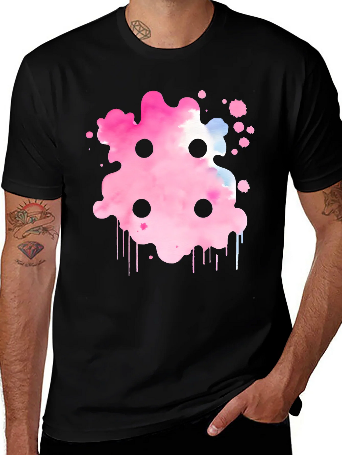 Abstract Pink Ink Splatter T-Shirt product image 1