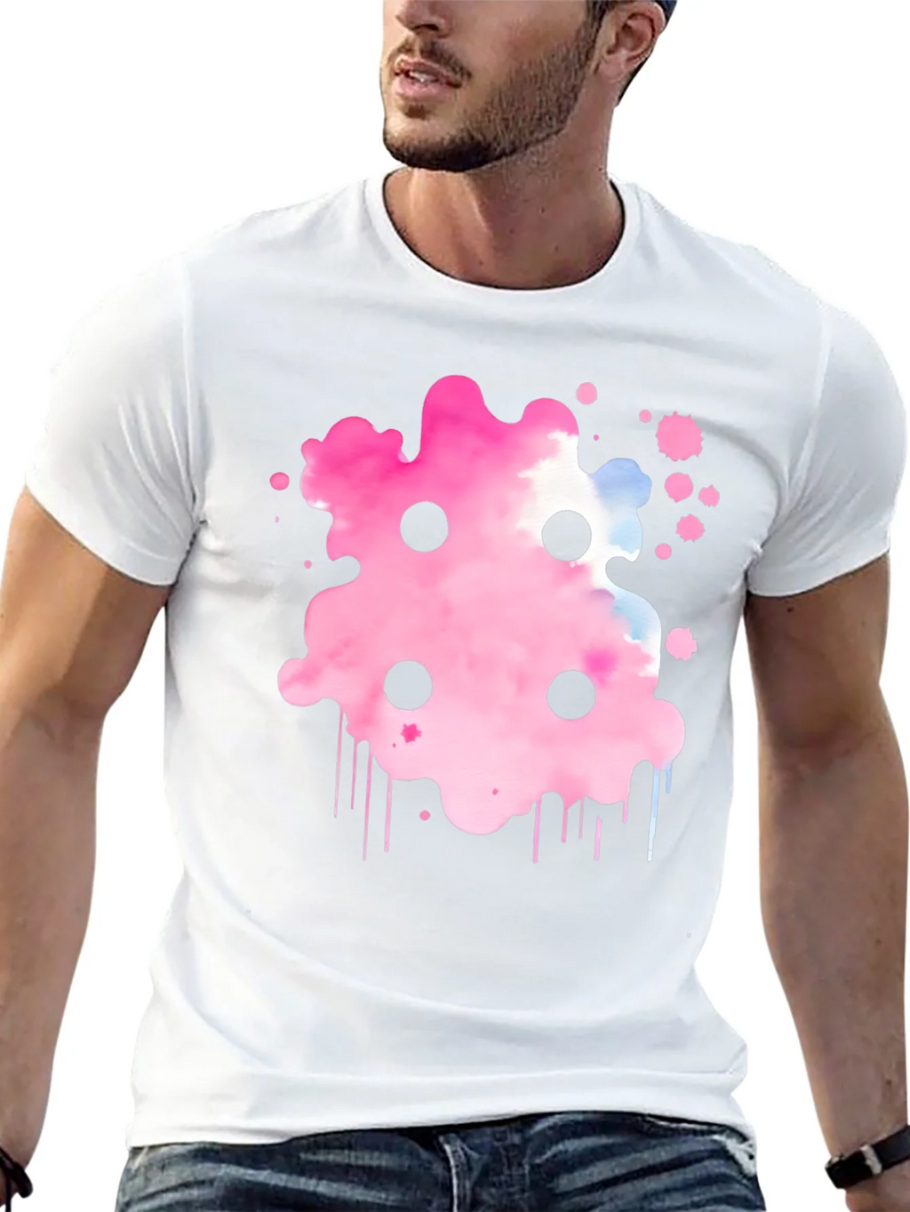 Abstract Pink Ink Splatter T-Shirt product image 12