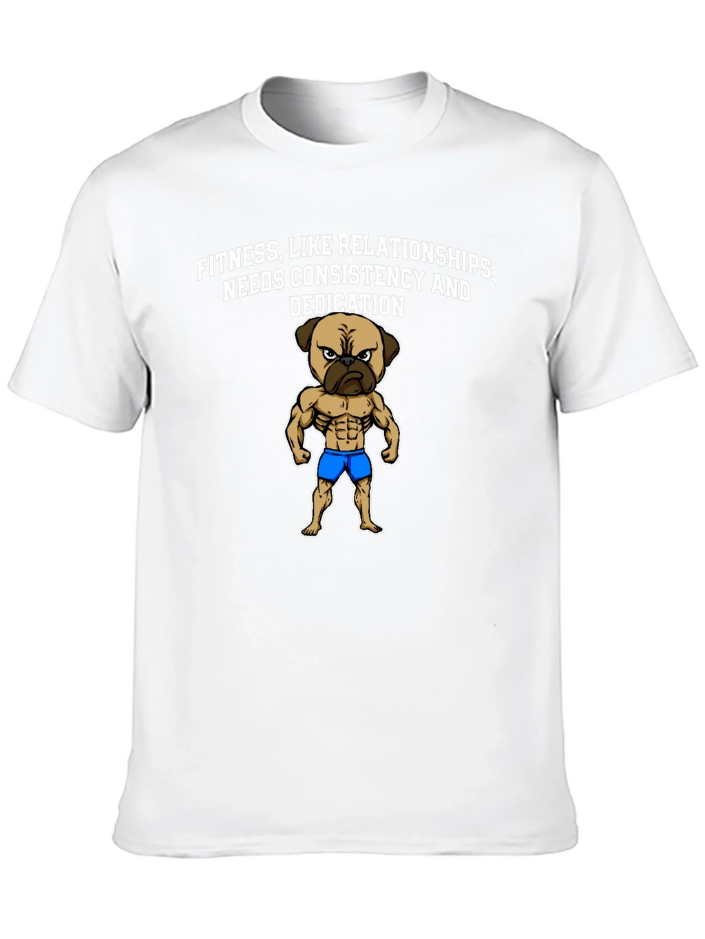 Fitness Pug Black T-Shirt - Consistency & Dedication product image 2