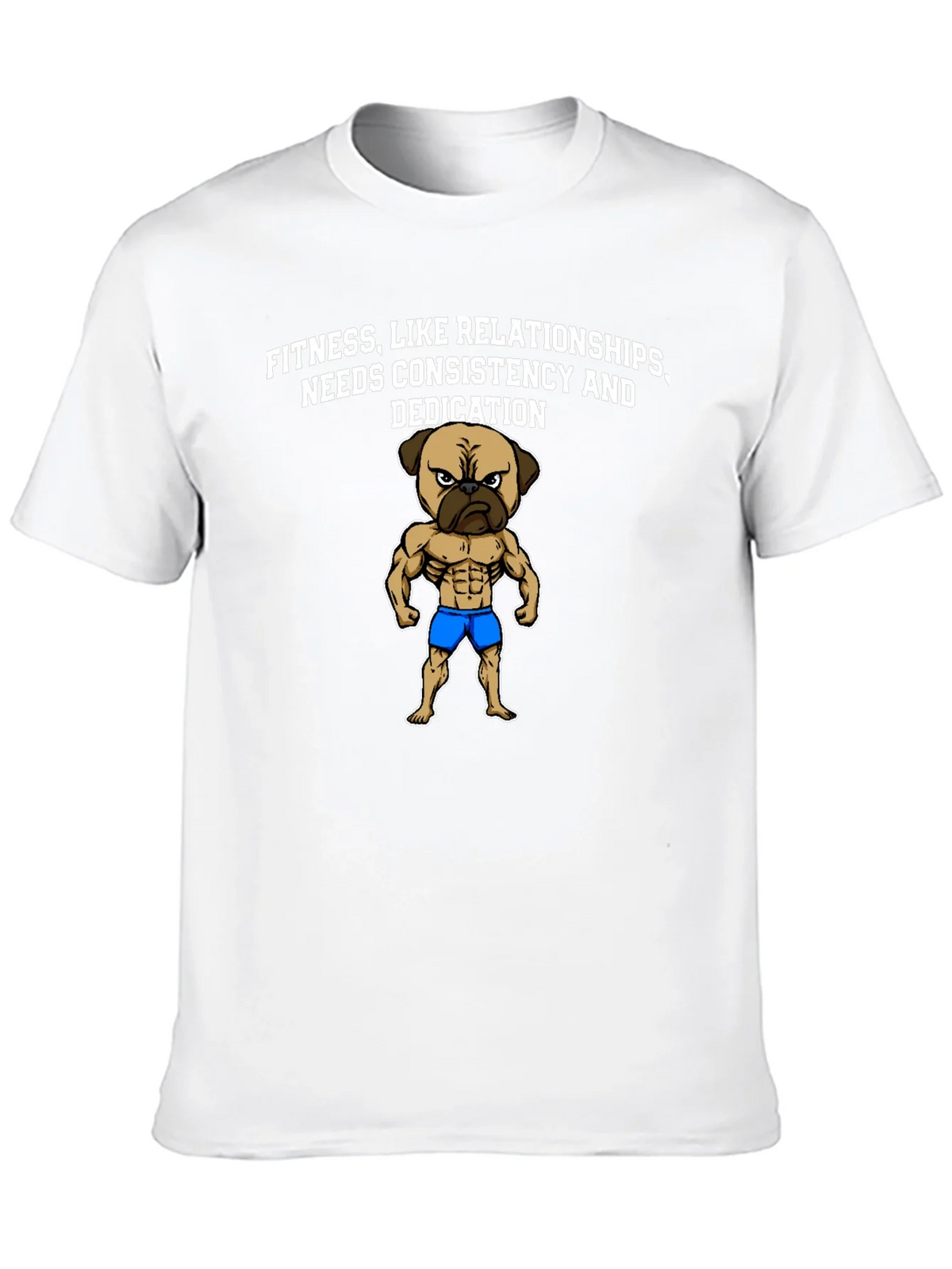 Fitness Pug Black T-Shirt - Consistency & Dedication product image 2