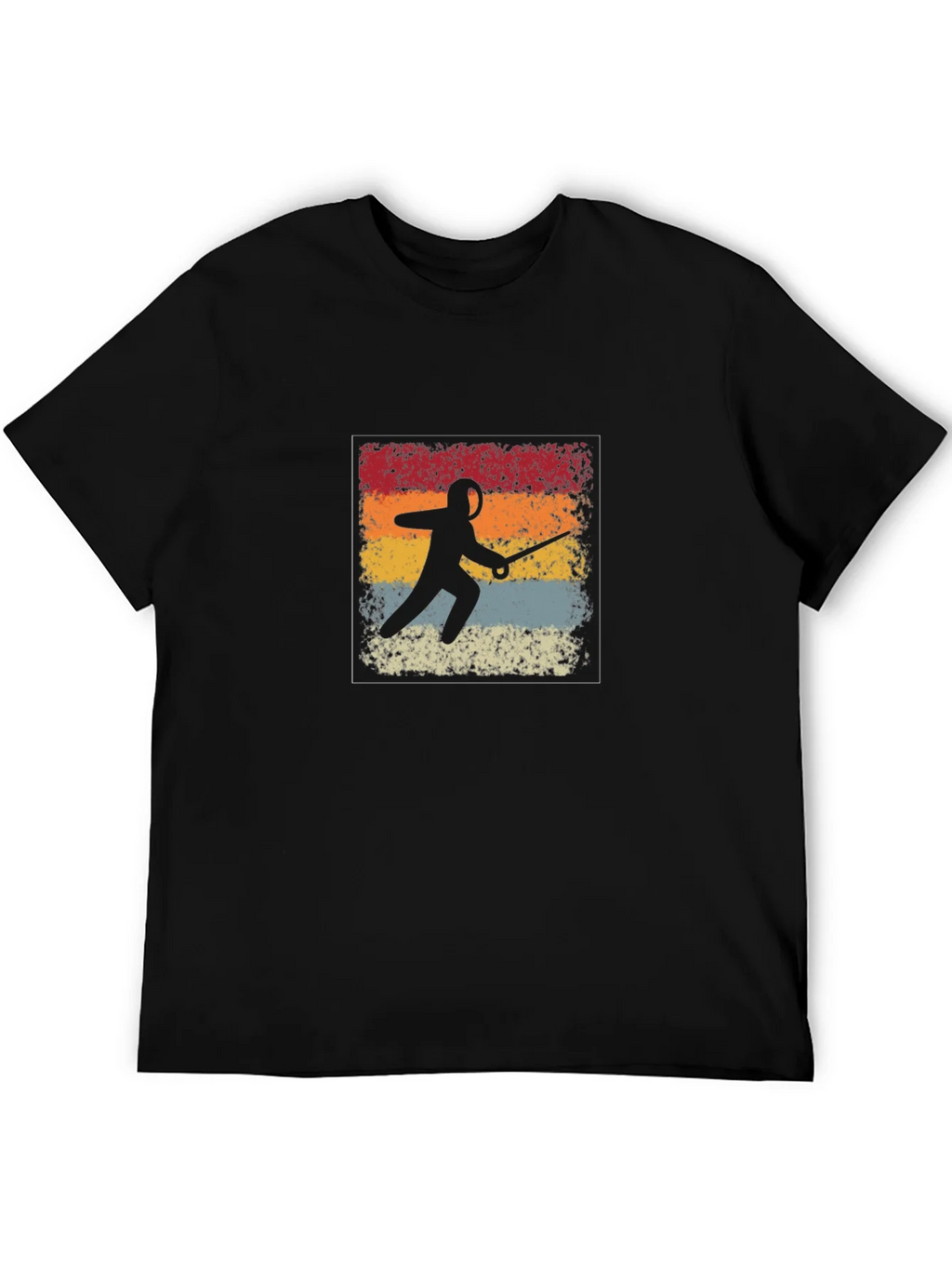 Retro Fencing Silhouette Graphic T-Shirt product image 4