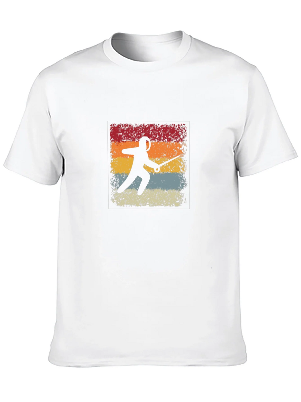 Retro Fencing Silhouette Graphic T-Shirt product image 7