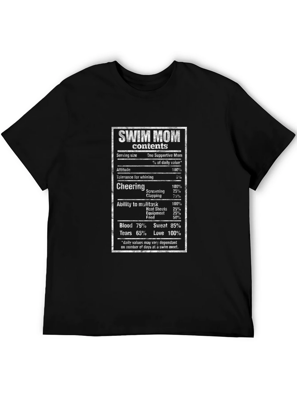 Swim Mom Nutrition Facts T-Shirt - Supportive Gift for Moms product image 5
