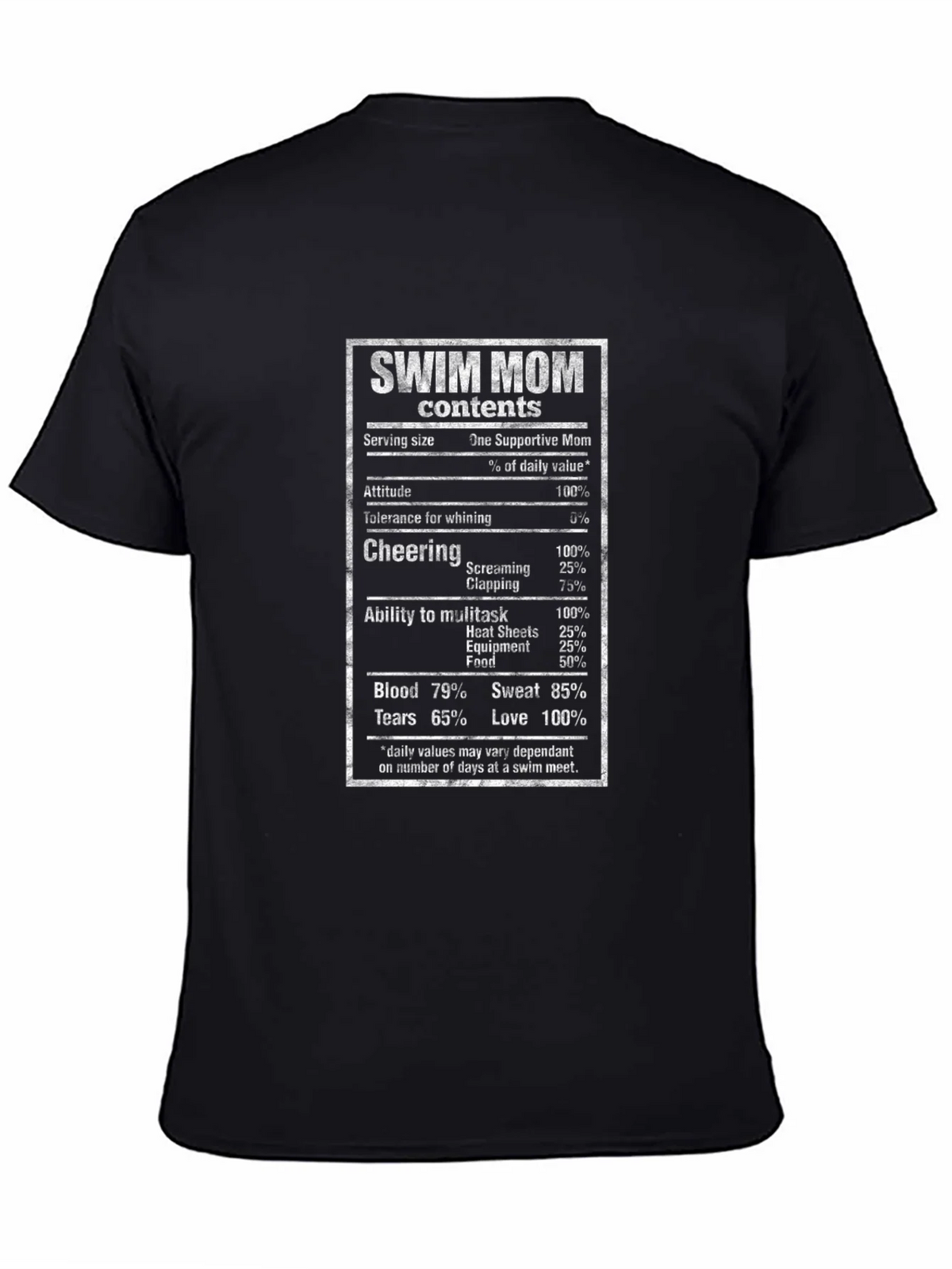 Swim Mom Nutrition Facts T-Shirt - Supportive Gift for Moms product image 4