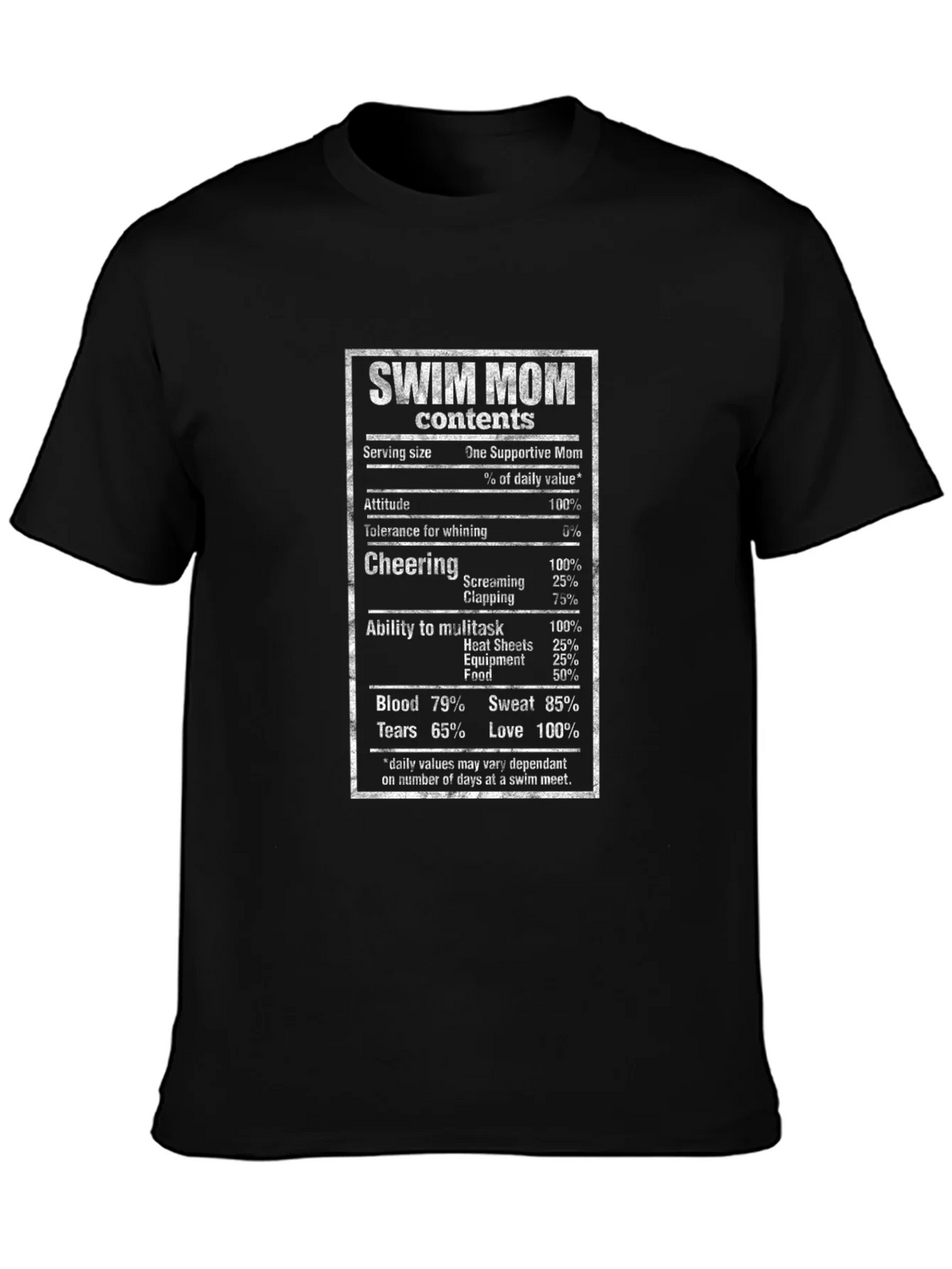 Swim Mom Nutrition Facts T-Shirt - Supportive Gift for Moms product image 3